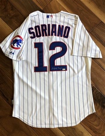 12 ALFONSO SORIANO Chicago Cubs MLB OF/2B Blue Throwback Jersey