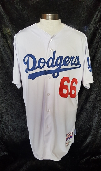 Yasiel Puig Autographed Game Used Los Angeles Dodgers Jersey