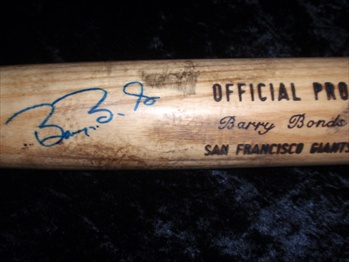 Barry bonds San Francisco World Series autographed baseball bat