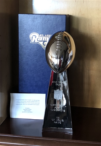 Lot Detail - 1999 St. Louis Rams Super Bowl Champions Lombardi Trophy in  Original Presentation Box